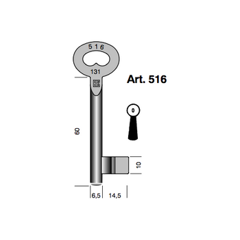 BORKEY KEY BLANK ART 516 #0