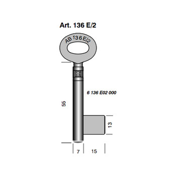 BORKEY SOLID BIT SINGLE POST KEY 136E2