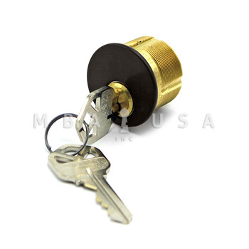 Ilco 15/16" Mortise Cylinder, 5-pin, Kwikset KW1 Keyway, Adams Rite Cam, Bronze Finish, Keyed Different