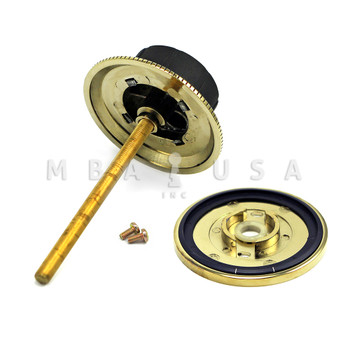 Dial & Ring, Front Reading, Rubber Grip, Polished Brass