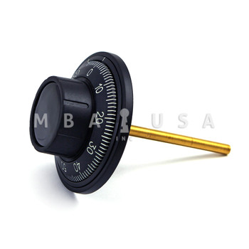 3-Wheel Lock, Dial & Ring, Front-Reading, Black & White, 3.5" Door Thickness