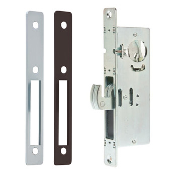 Hook Bolt Lock, 31/32" Backset, w/ Clear Zinc (Aluminum) and Dark Bronze Faceplates