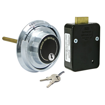 3-Wheel Lock w/ Spy Proof Dial & Ring, Key Locking, Satin Chrome