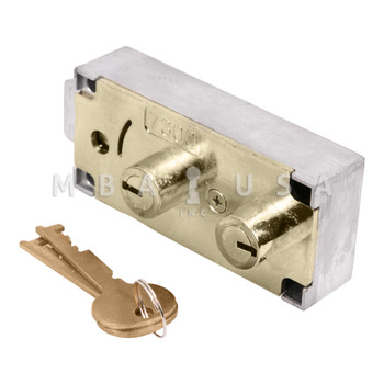 7300 DLN Safe Deposit Lock w/ Keys, 908 Guard, Brass Finish