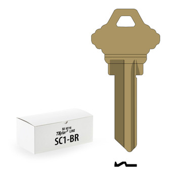 Ilco Taylor Key Blanks, Schlage SC1, Brass (50 Pack)