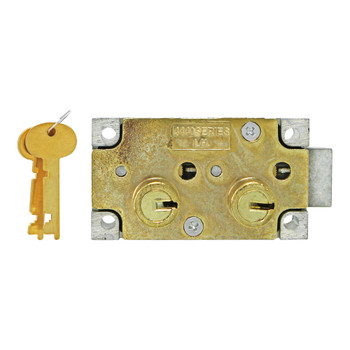 SD Lock, Double Little Nose, 1/2" Double Fixed, #4 Guard - Left Hand (Brass)