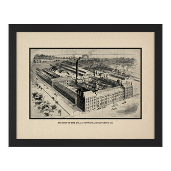 Illustration of the Yale & Towne Manufacturing Co. Plant, Framed Print (Landscape)