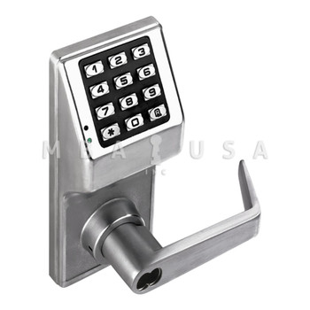 Alarm Lock Trilogy DL2700, Grade 1 Pushbutton Cylindrical Lock, Sargent LFIC Prep (DL2700IC-R US26D)