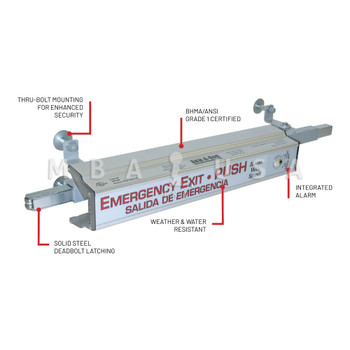 Arm-A-Dor Alarmed Exit Device, Fire Rated, Automatic Relock (A101-F02)