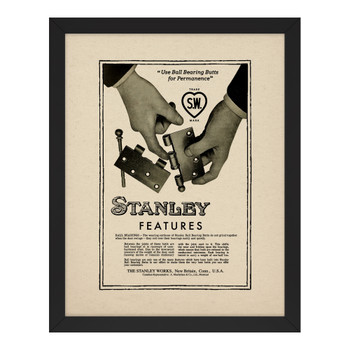 STANLEY Door Hardware Vintage Advertisement, Framed Print