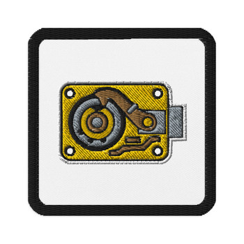 Brass Mechanical Safe Lock Embroidered Patch, 3" Square