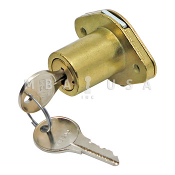 Ilco Drawer Lock 1-1/8" Thickness, Brass, Keyed Alike to Code EB002