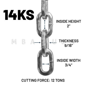 ABUS Maximum Security Chain w/ Fabric Sleeve, 14KS, 1/2" Thickness, 10ft. Length