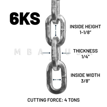 ABUS Maximum Security Chain w/ Fabric Sleeve, 6KS, 1/2" Thickness (Sold by Foot, 1ft - 100ft)