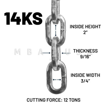 ABUS Maximum Security Chain w/ Fabric Sleeve, 14KS, 9/16" Thickness (Sold by Foot, 1ft - 100ft)