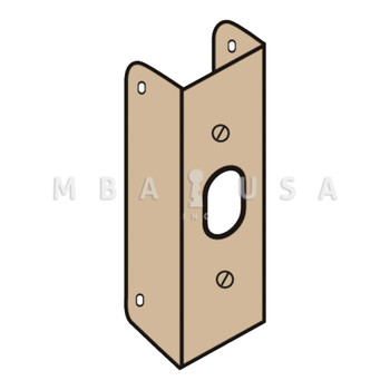 Don-Jo Door Reinforcer for Door Edge with Deadbolt or Cylindrical Lock, 4-1/2" by 1", 22 Gauge Steel, for 1-3/4" Door, Bright Brass Finish (20-PB-FE)