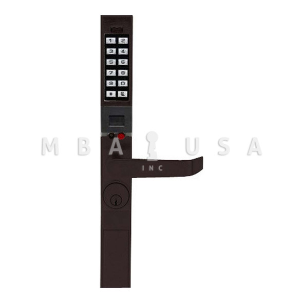 Alarm Lock Pushbutton Aluminum Door Trim, 2000 Users, 40,000 Event Audit Trail, Straight Lever, Oil Rubbed Bronze (DL1300/10B1)