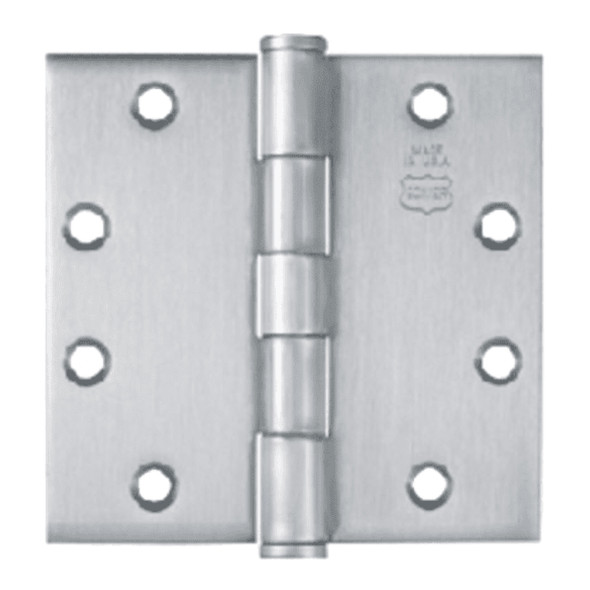 Bommer Five Knuckle Architectural Grade Hinge with Button Tips, Standard Steel Full Mortise, 4" by 4", Satin Chromium (5000-400-652) Bommer Five Knuckle Architectural Grade Hinge with Button Tips, Standard Steel Full Mortise, 4" by 4", Satin Chromium (5000-400-652)