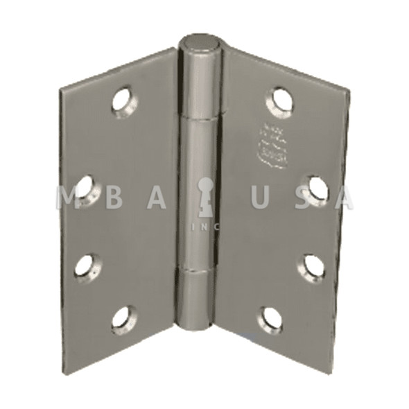 Bommer Lubricated Bearing Three Knuckle Architectural Grade Hinge with Button Tips, 4-1/2" by 4-1/2", Primed for Painting (LB8000-450-600)