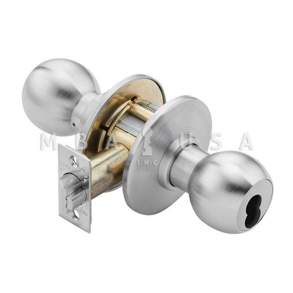 Grade 1 Entrance Cylindrical Lock, 4 Knob, SFIC Less Core (8K37AB4AS3626) Grade 1 Entrance Cylindrical Lock, 4 Knob, SFIC Less Core (8K37AB4AS3626)