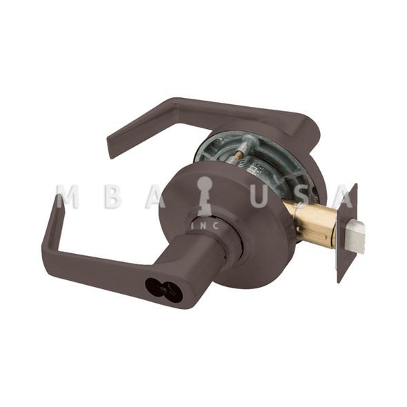 Schlage Grade 2 Entrance Cylindrical Lock, Saturn Lever, SFIC Less Core, Oil-Rubbed Bronze Finish, Non-handed (AL53BD SAT 613)