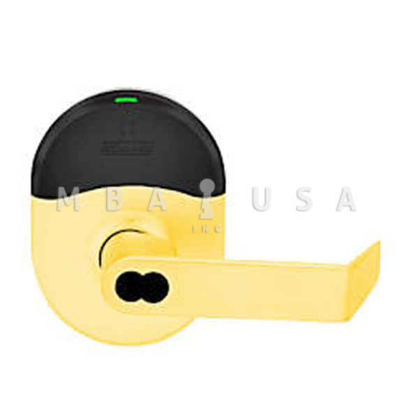 Schlage Grade 1 ENGAGE Series Wireless Cylindrical Lock, 125kHz Proximity Reader, Schlage FSIC Prep, Less Core, Mobile Enabled Multi-Function, RHO Lever, Bright Brass Finish, Field Reversible (NDE80JD RHO 605)