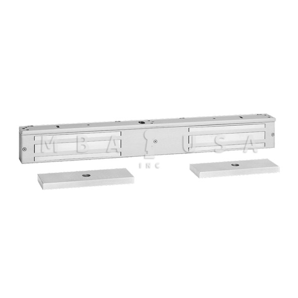 SDC Double EMLock Magnetic Lock, Satin Aluminum Clear Anodized (1512V)