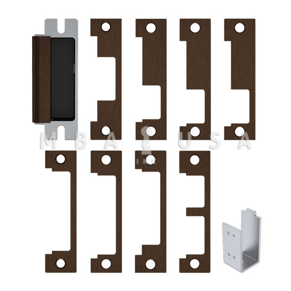 HES Grade 1 Electric Strike for Cylindrical or Mortise Latchbolt/Deadbolt Locks, Auto-Sensing 12/24 VDC, Field Selectable Fail Safe/Fail Secure, Includes 1J, 1K, 1KD, 1KM, 1N, 1ND, 1NM, 1NTD Options, Dark Oxidized Bronze (1600-CS-613E)