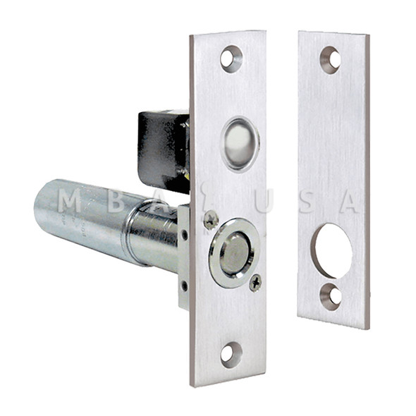 SDC Conventional Mortise Bolt Lock, 12/24 VDC, Failsecure, 4-7/8 In. by 1-1/4 In. Face Plate, w/ Auto Relock Switch, Satin Aluminum Clear Anodized (260HV)
