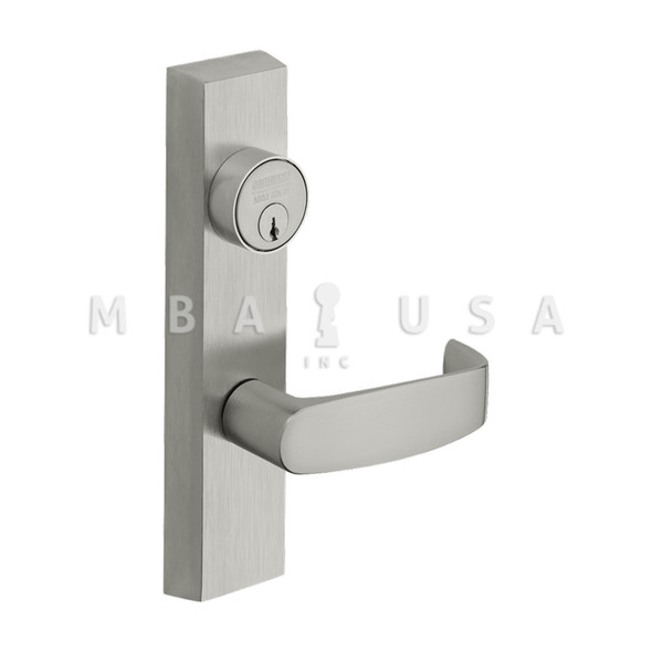 Sargent Grade 1 Electrified Exit Device Trim, Fail Secure, Power Off, Locks Lever, Key Retracts Latch, For Surface Vertical Rod and Mortise (8700, 8900 Series) Devices, 1-3/4" Mortise Cylinder, L Lever, 12V, RHR, Satin Chrome (776 ETL 12V RHRB 26D)
