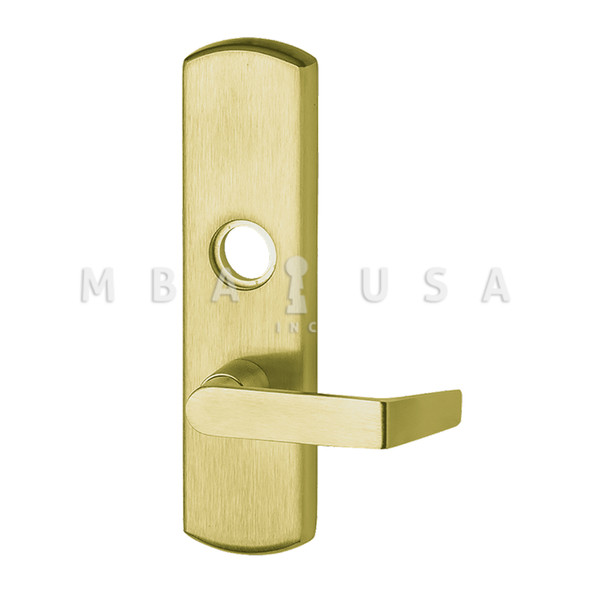 Von Duprin Grade 1 Lever Trim, Classroom Function, Rim/Vertical Rod Prep, 06 Lever w/ Escutcheon, Satin Brass, Right Hand Reverse (996L-06-R/V US4 RHR)