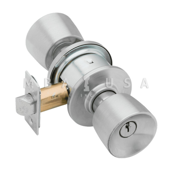 Schlage Grade 2 Entrance Cylindrical Lock, Tulip Knob, Conventional Cylinder, Satin Chrome, Non-Handed (A53PD TUL 626)