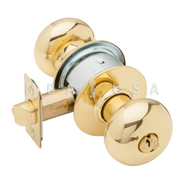 Schlage Grade 2 Storeroom Cylindrical Lock, Plymouth Knob, Conventional Cylinder, Bright Brass, Non-Handed (A80PD PLY 605)