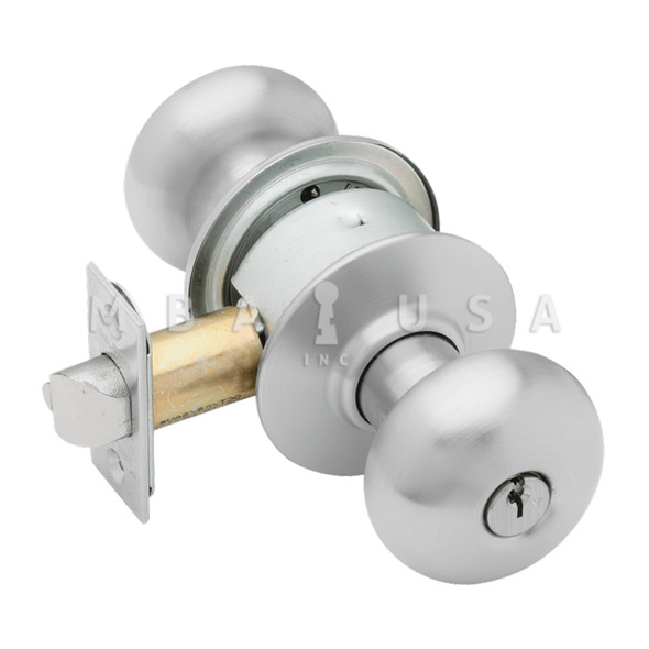 Schlage Grade 2 Storeroom Cylindrical Lock, Plymouth Knob, Conventional Cylinder, Satin Chrome, Non-Handed (A80PD PLY 626)