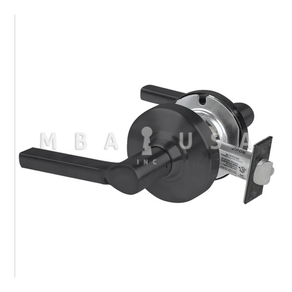 Schlage Grade 2 Passage Cylindrical Lock w/ Field Selectable Vandlgard, Latitude Lever, Non-Keyed, Matte Black, Non-Handed (ALX10 LAT 622)