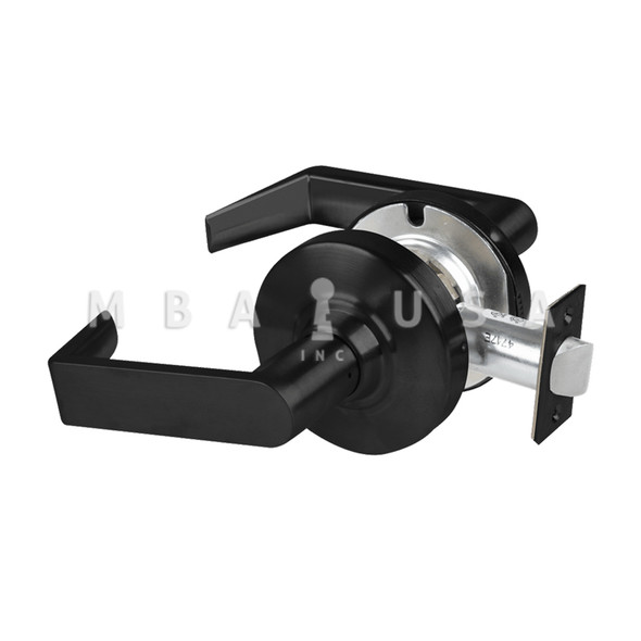 Schlage Grade 2 Passage Cylindrical Lock w/ Field Selectable Vandlgard, Rhodes Lever, Non-Keyed, Matte Black, Non-Handed (ALX10 RHO 622)