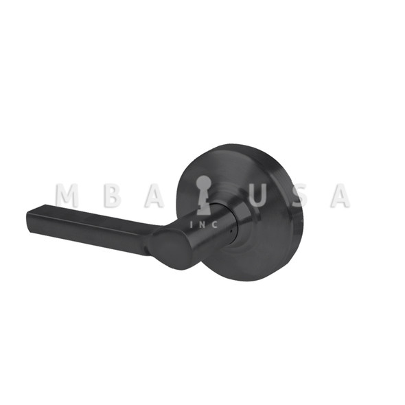 Schlage Grade 2 Dummy Cylindrical Lock w/ Field Selectable Vandlgard, Latitude Lever, Non-Keyed, Matte Black, Non-Handed (ALX170 LAT 622)