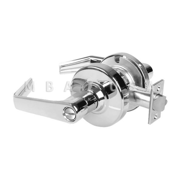Schlage Grade 2 Privacy Cylindrical Lock w/ Field Selectable Vandlgard, Saturn Lever, Non-Keyed, Bright Chrome, Non-Handed (ALX40 SAT 625)