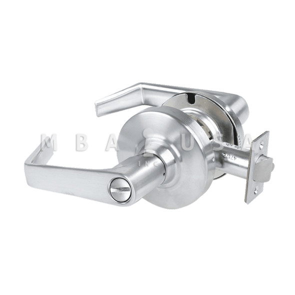 Schlage Grade 2 Hospital Privacy Cylindrical Lock w/ Field Selectable Vandlgard, Saturn Lever, Non-Keyed, Satin Chrome, Non-Handed (ALX44 SAT 626)