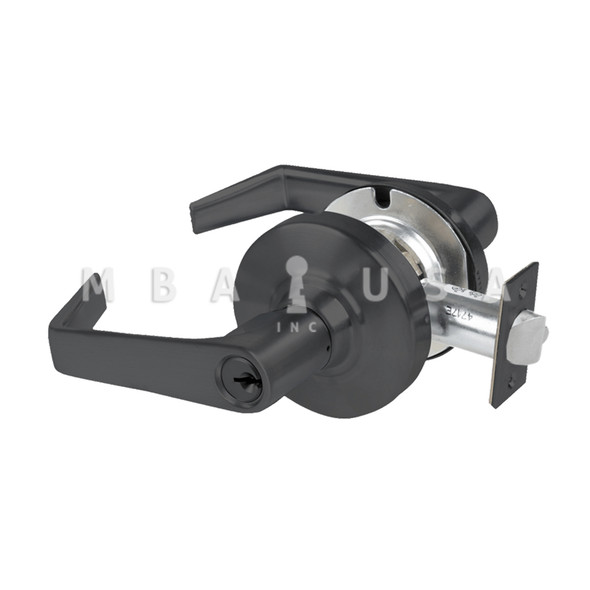 Schlage Grade 2 Office Cylindrical Lock w/ Field Selectable Vandlgard, Saturn Lever, Conventional Cylinder, Matte Black, Non-Handed (ALX50P SAT 622)