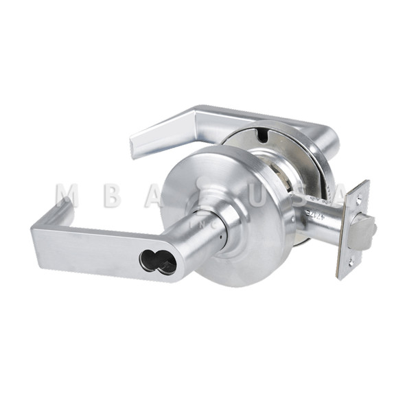 Schlage Grade 2 Entrance Cylindrical Lock w/ Field Selectable Vandlgard, Rhodes Lever, FSIC Less Core, Satin Chrome, Non-Handed (ALX53J RHO 626)