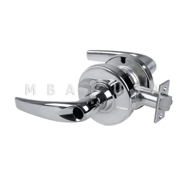 Schlage Grade 2 Entrance Cylindrical Lock w/ Field Selectable Vandlgard, Athens Lever, Conventional Less Cylinder, Bright Chrome, Non-Handed (ALX53L ATH 625)