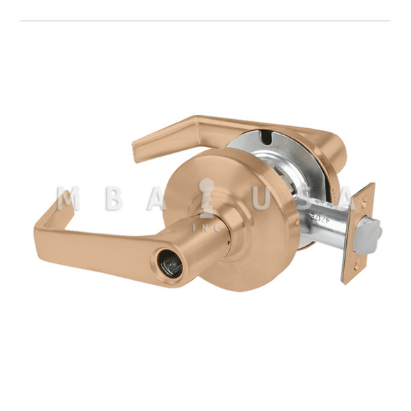 Schlage Grade 2 Entrance Cylindrical Lock w/ Field Selectable Vandlgard, Saturn Lever, Conventional Less Cylinder, Satin Bronze, Non-Handed (ALX53L SAT 612)