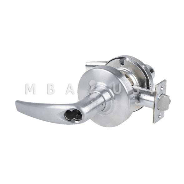Schlage Grade 2 Classroom Cylindrical Lock w/ Field Selectable Vandlgard, Athens Lever, SFIC Less Core, Satin Chrome, Non-Handed (ALX70B ATH 626)