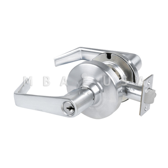Schlage Grade 2 Classroom Cylindrical Lock w/ Field Selectable Vandlgard, Saturn Lever, Conventional Cylinder, Satin Chrome, Non-Handed (ALX70P SAT 626)