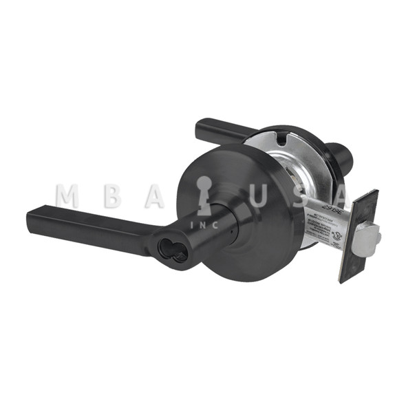 Schlage Grade 2 Storeroom Cylindrical Lock w/ Field Selectable Vandlgard, Latitude Lever, FSIC Less Core, Matte Black, Non-Handed (ALX80J LAT 622)