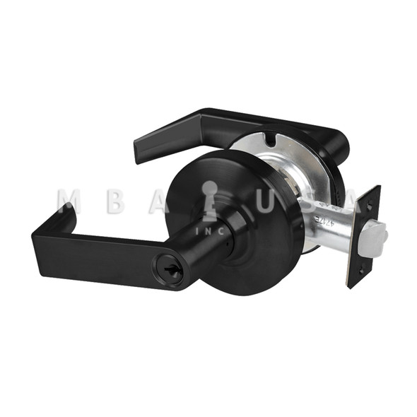 Schlage Grade 2 Storeroom Cylindrical Lock w/ Field Selectable Vandlgard, Rhodes Lever, Conventional Cylinder, Matte Black, Non-Handed (ALX80P RHO 622)