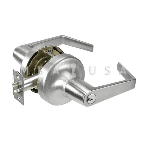 ACCENTRA Grade 2 Entry Cylindrical Lock, Augusta Lever, Conventional Cylinder, Satin Chrome, Non-Handed (AU5307LN 626)