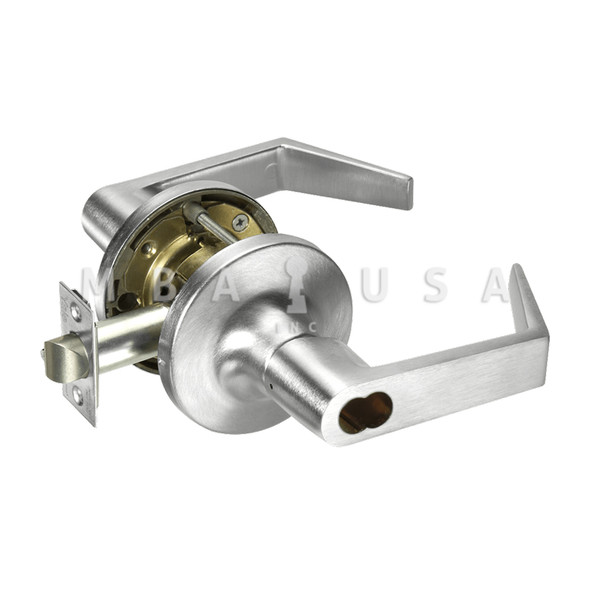 ACCENTRA Grade 1 Classroom Cylindrical Lock, Augusta Lever, LFIC 6-Pin Less Core, Satin Chrome, Non-Handed (AU5408LN ICLC 626)