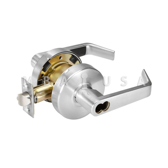 ACCENTRA Grade 2 Storeroom/Closet Cylindrical Lock, Augusta Lever, SFIC Less Core, Satin Chrome, Non-Handed (B-AU4605LN 626)